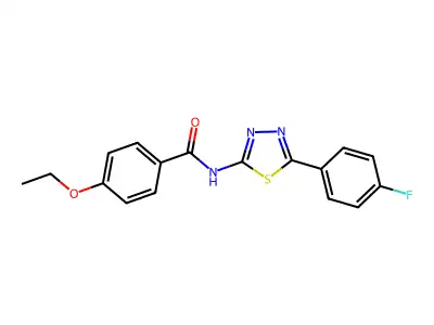 4-ethoxy-N-[5-(4-fluorophenyl)-1,3,4-thiadiazol-2-yl]benzamide structure