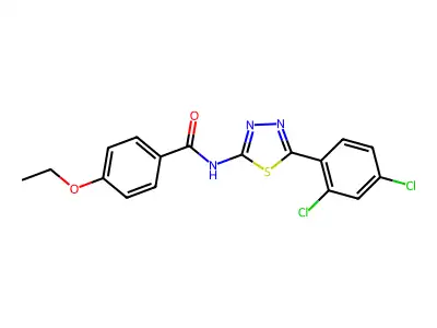 N-[5-(2,4-dichlorophenyl)-1,3,4-thiadiazol-2-yl]-4-ethoxybenzamide structure