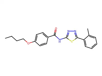 4-butoxy-N-[5-(2-methylphenyl)-1,3,4-thiadiazol-2-yl]benzamide structure