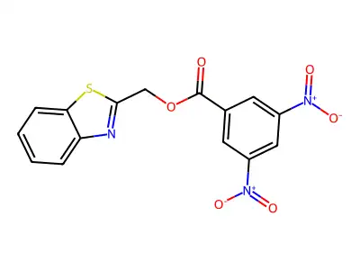 Benzo[d]thiazol-2-ylmethyl 3,5-dinitrobenzoate structure