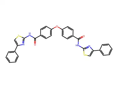 4,4'-oxybis(N-(4-phenylthiazol-2-yl)benzamide) structure