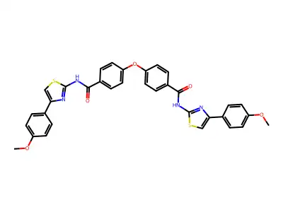 4,4'-oxybis(N-(4-(4-methoxyphenyl)thiazol-2-yl)benzamide) structure