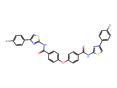 4,4'-oxybis(N-(4-(4-bromophenyl)thiazol-2-yl)benzamide) structure