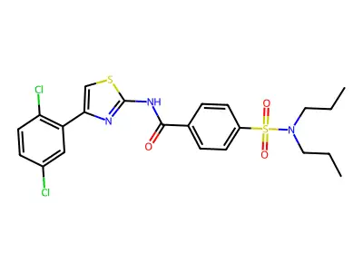 N-[4-(2,5-dichlorophenyl)-1,3-thiazol-2-yl]-4-(dipropylsulfamoyl)benzamide structure