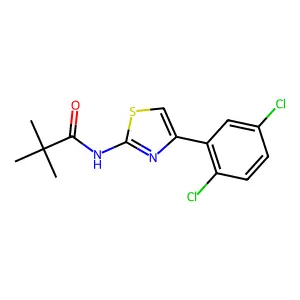 N-[4-(2,5-dichlorophenyl)-1,3-thiazol-2-yl]-2,2-dimethylpropanamide structure