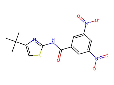 N-(4-tert-butyl-1,3-thiazol-2-yl)-3,5-dinitrobenzamide structure