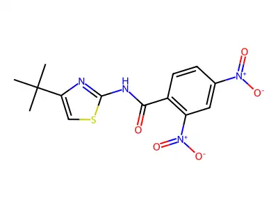 N-(4-tert-butyl-1,3-thiazol-2-yl)-2,4-dinitrobenzamide structure