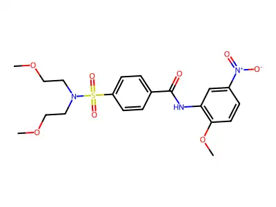 4-[bis(2-methoxyethyl)sulfamoyl]-N-(2-methoxy-5-nitrophenyl)benzamide structure