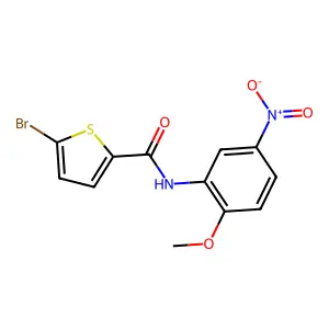 5-bromo-N-(2-methoxy-5-nitrophenyl)thiophene-2-carboxamide structure