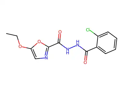 N'-(2-chlorobenzoyl)-5-ethoxyoxazole-2-carbohydrazide structure