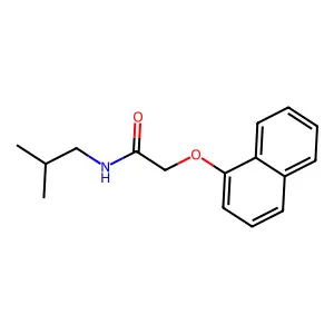 N-isobutyl-2-(1-naphthyloxy)acetamide structure