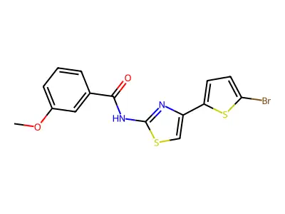 N-[4-(5-bromothiophen-2-yl)-1,3-thiazol-2-yl]-3-methoxybenzamide structure