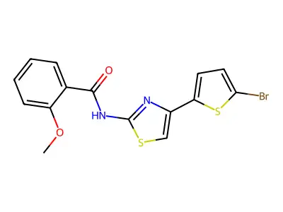 N-[4-(5-bromothiophen-2-yl)-1,3-thiazol-2-yl]-2-methoxybenzamide structure
