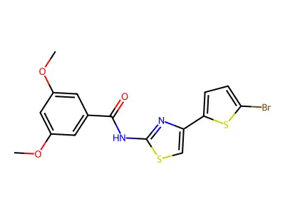 N-[4-(5-bromothiophen-2-yl)-1,3-thiazol-2-yl]-3,5-dimethoxybenzamide structure