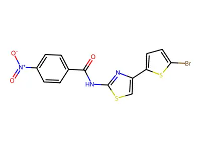 N-[4-(5-bromothiophen-2-yl)-1,3-thiazol-2-yl]-4-nitrobenzamide structure