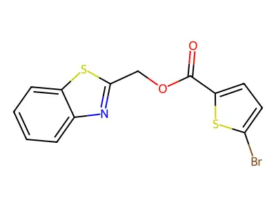 5-Bromo-2-thiophenecarboxylic acid 1,3-benzothiazol-2-ylmethyl ester structure