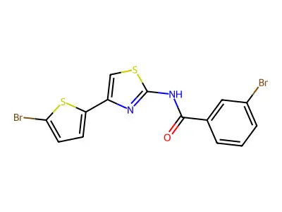 3-bromo-N-[4-(5-bromothiophen-2-yl)-1,3-thiazol-2-yl]benzamide structure