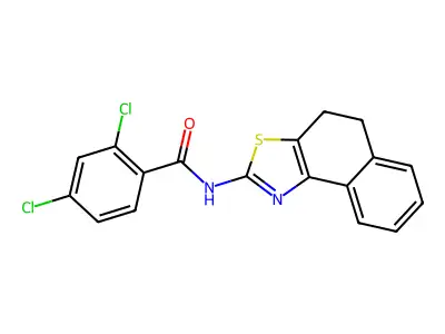 2,4-dichloro-N-(4,5-dihydronaphtho[1,2-d]thiazol-2-yl)benzamide structure