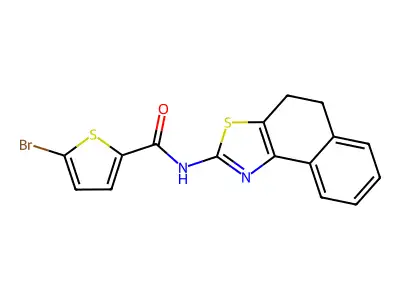 5-bromo-N-(4,5-dihydronaphtho[1,2-d]thiazol-2-yl)thiophene-2-carboxamide structure