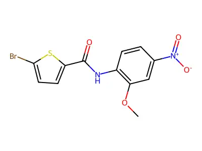 5-bromo-N-(2-methoxy-4-nitrophenyl)thiophene-2-carboxamide structure