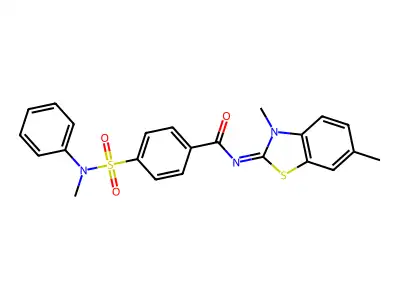 N-(3,6-dimethyl-1,3-benzothiazol-2-ylidene)-4-[methyl(phenyl)sulfamoyl]benzamide structure