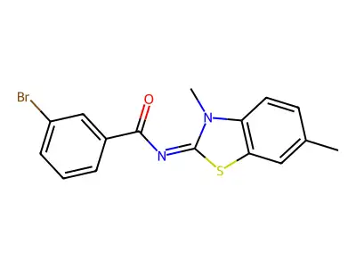 (E)-3-bromo-N-(3,6-dimethylbenzo[d]thiazol-2(3H)-ylidene)benzamide structure