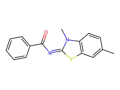 N-(3,6-dimethyl-1,3-benzothiazol-2-ylidene)benzamide structure