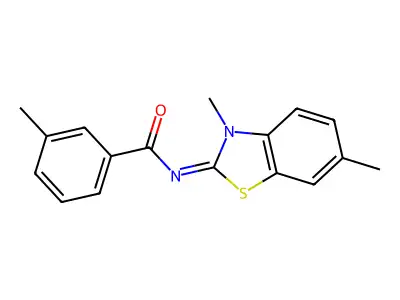 (E)-N-(3,6-dimethylbenzo[d]thiazol-2(3H)-ylidene)-3-methylbenzamide structure