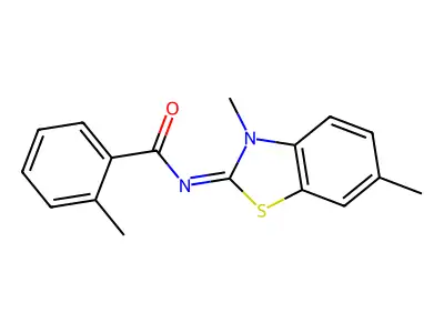 (E)-N-(3,6-dimethylbenzo[d]thiazol-2(3H)-ylidene)-2-methylbenzamide structure