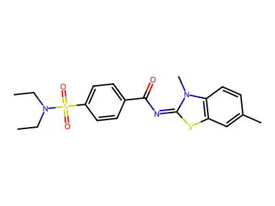 4-(diethylsulfamoyl)-N-(3,6-dimethyl-1,3-benzothiazol-2-ylidene)benzamide structure