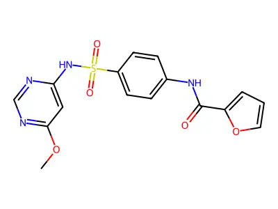 N-[4-[(6-methoxypyrimidin-4-yl)sulfamoyl]phenyl]furan-2-carboxamide structure
