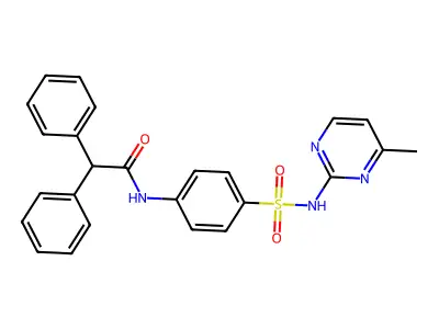 N-(4-(N-(4-methylpyrimidin-2-yl)sulfamoyl)phenyl)-2,2-diphenylacetamide structure