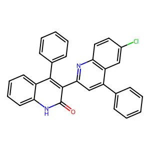 3-(6-chloro-4-phenylquinolin-2-yl)-4-phenyl-1H-quinolin-2-one structure