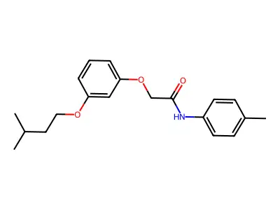 2-[3-(3-methylbutoxy)phenoxy]-N-(4-methylphenyl)acetamide structure