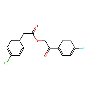 2-(4-Fluorophenyl)-2-oxoethyl (4-chlorophenyl)acetate structure