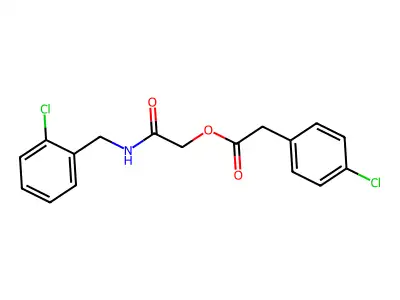 {[(2-Chlorophenyl)methyl]carbamoyl}methyl 2-(4-chlorophenyl)acetate structure