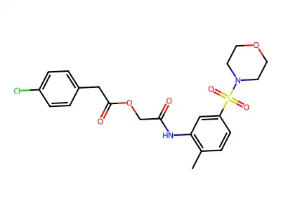[2-(2-methyl-5-morpholin-4-ylsulfonylanilino)-2-oxoethyl] 2-(4-chlorophenyl)acetate structure
