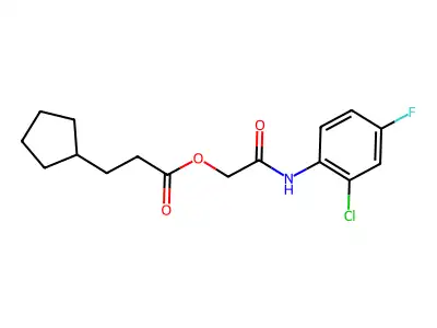 [2-(2-Chloro-4-fluoroanilino)-2-oxoethyl] 3-cyclopentylpropanoate structure