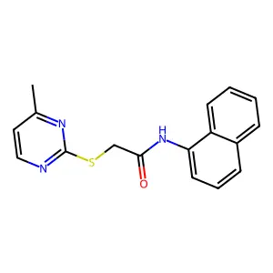 2-(4-methylpyrimidin-2-yl)sulfanyl-N-naphthalen-1-ylacetamide structure
