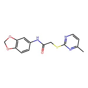 N-(2H-1,3-Benzodioxol-5-YL)-2-[(4-methylpyrimidin-2-YL)sulfanyl]acetamide structure