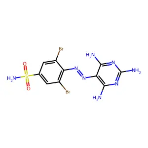 3,5-Dibromo-4-[(e)-(2,4,6-triaminopyrimidin-5-yl)diazenyl]benzenesulfonamide structure