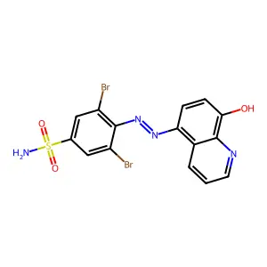 3,5-Dibromo-4-((8-hydroxy-5-quinolinyl)diazenyl)benzenesulfonamide structure