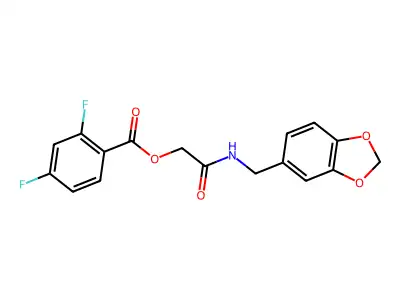 [2-(1,3-Benzodioxol-5-ylmethylamino)-2-oxoethyl] 2,4-difluorobenzoate structure