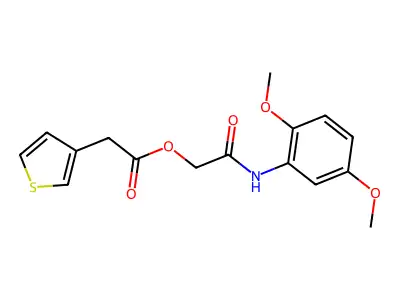 [2-(2,5-Dimethoxyanilino)-2-oxoethyl] 2-thiophen-3-ylacetate structure