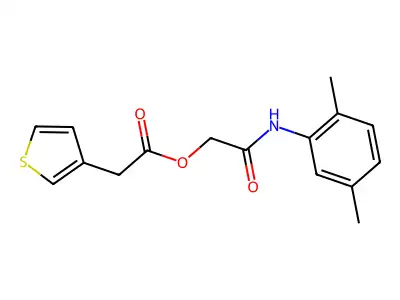 [2-(2,5-Dimethylanilino)-2-oxoethyl] 2-thiophen-3-ylacetate structure