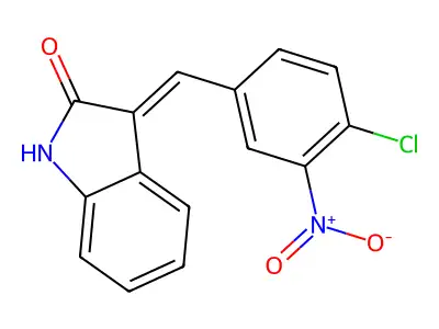 3-[(4-chloro-3-nitrophenyl)methylidene]-1H-indol-2-one structure
