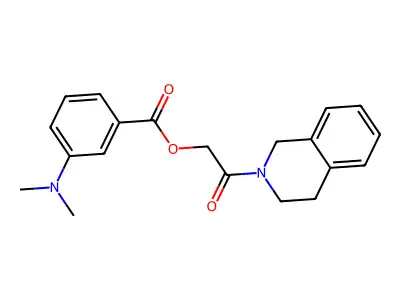 [2-(3,4-dihydro-1H-isoquinolin-2-yl)-2-oxoethyl] 3-(dimethylamino)benzoate structure
