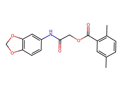 [(2H-1,3-benzodioxol-5-yl)carbamoyl]methyl 2,5-dimethylbenzoate structure