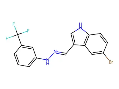 5-bromo-1H-indole-3-carbaldehyde N-[3-(trifluoromethyl)phenyl]hydrazone structure