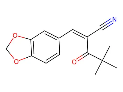 2-(1,3-Benzodioxol-5-ylmethylidene)-4,4-dimethyl-3-oxopentanenitrile structure